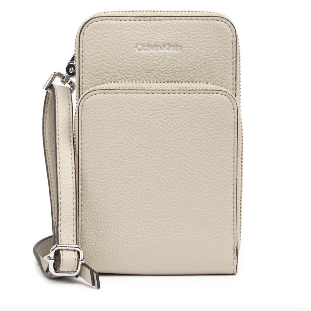 Calvin Klein -Cream Crossbody Bag with Silver Hardware